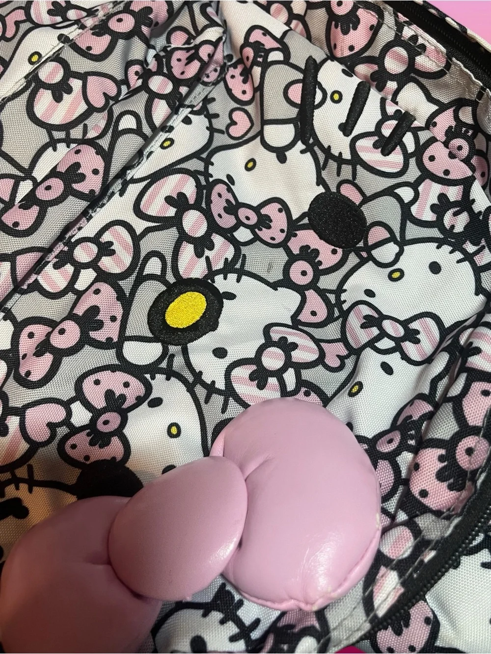 RARE Loungefly x Sanrio Hello Kitty All Over Print Backpack w/ 3D Pink Bow